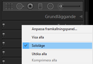 Sololäge-funktionen i Lightroom