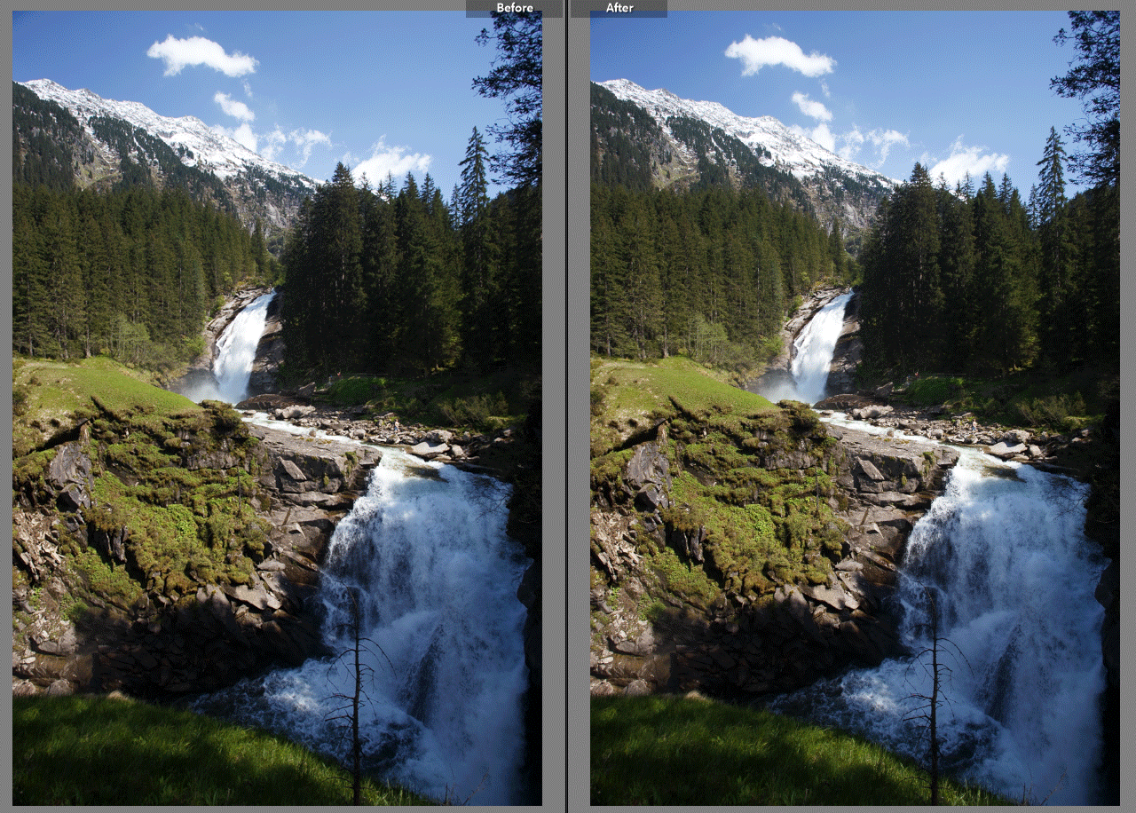 Landskapsbilde justert i Lightroom