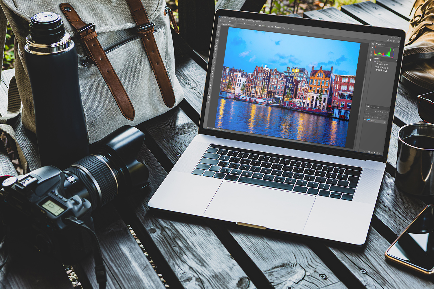 Photoshop på computerskærm.