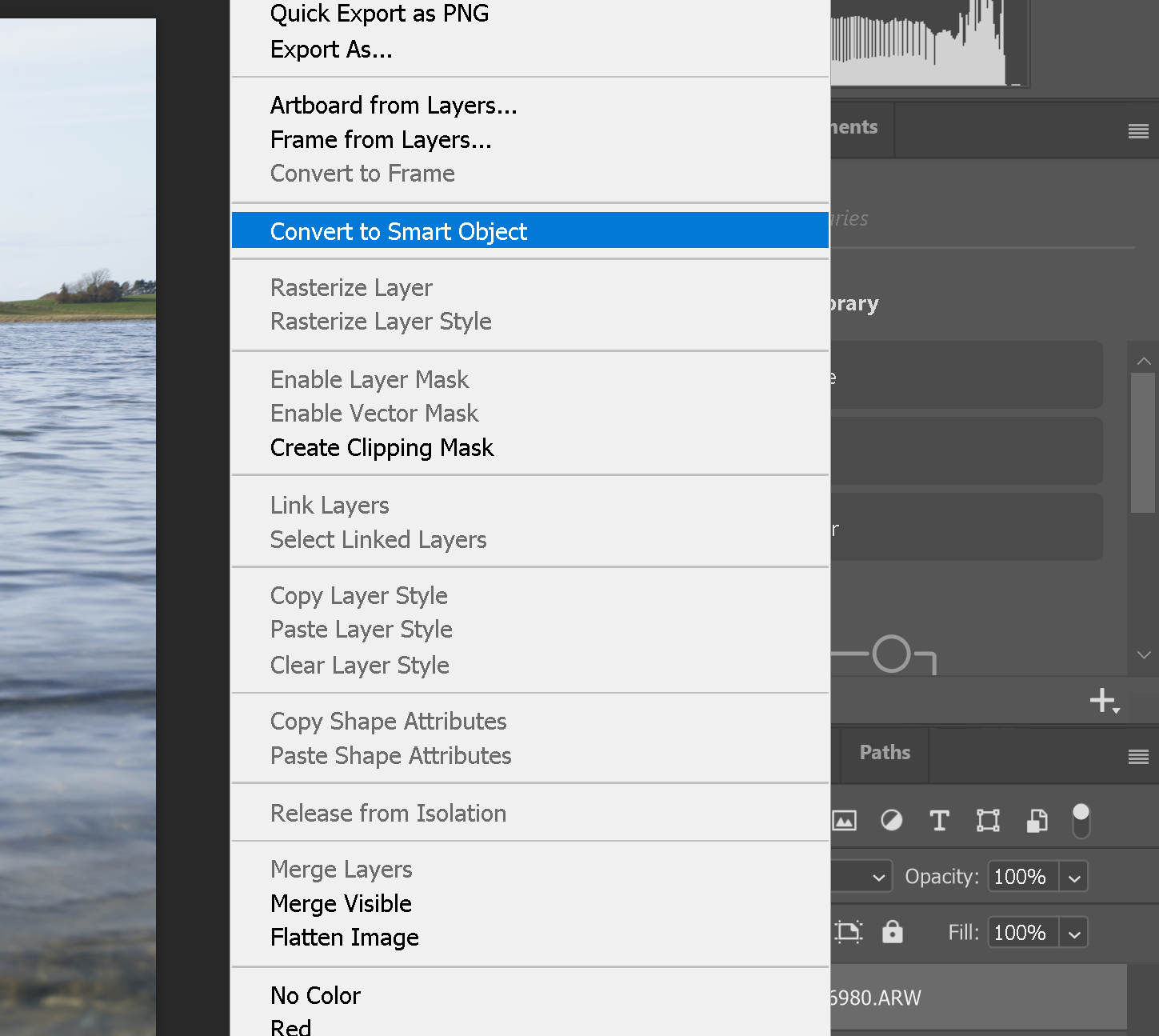 Konverterar till Smart objekt i Photoshop