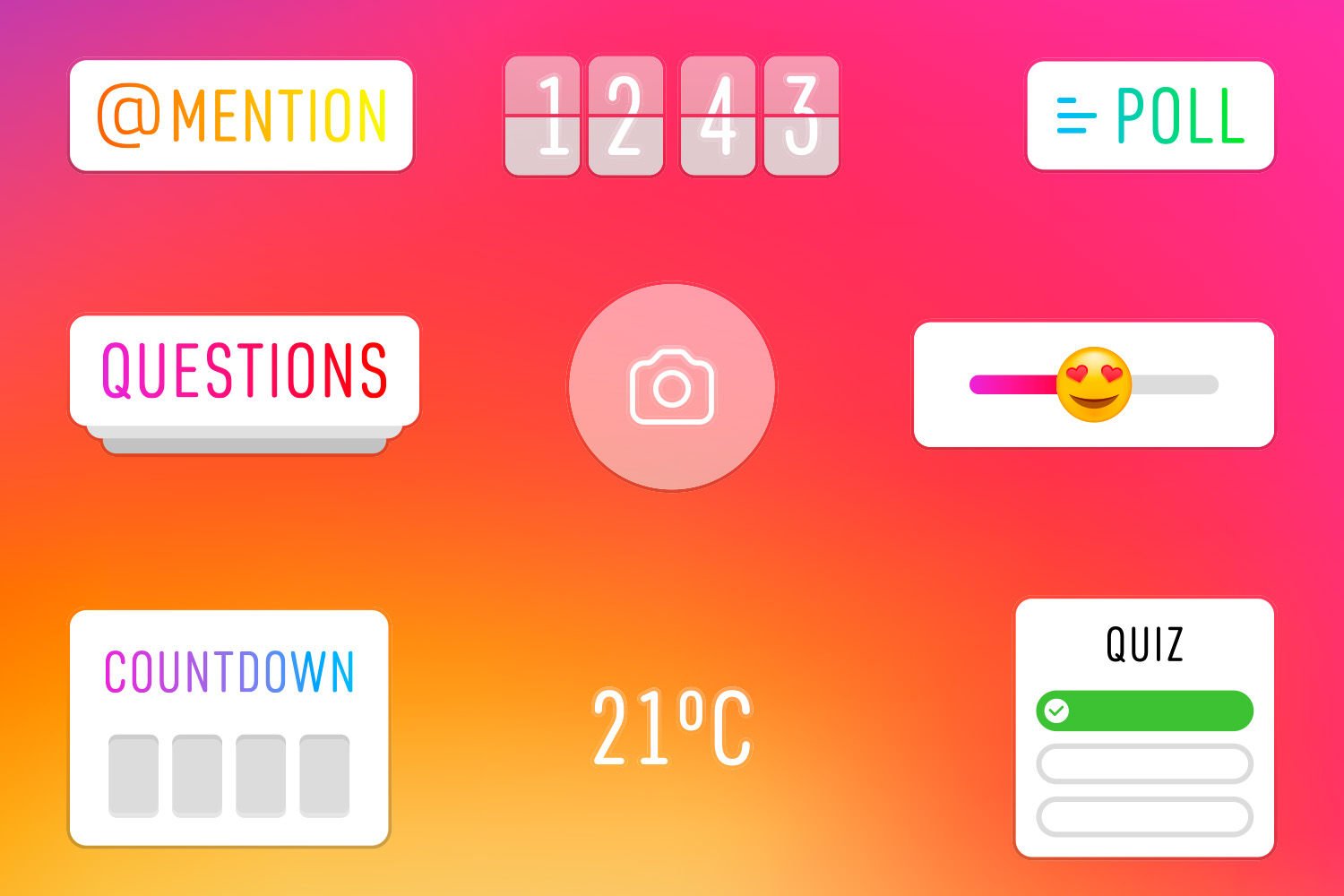 Instagrams olika funktioner. 