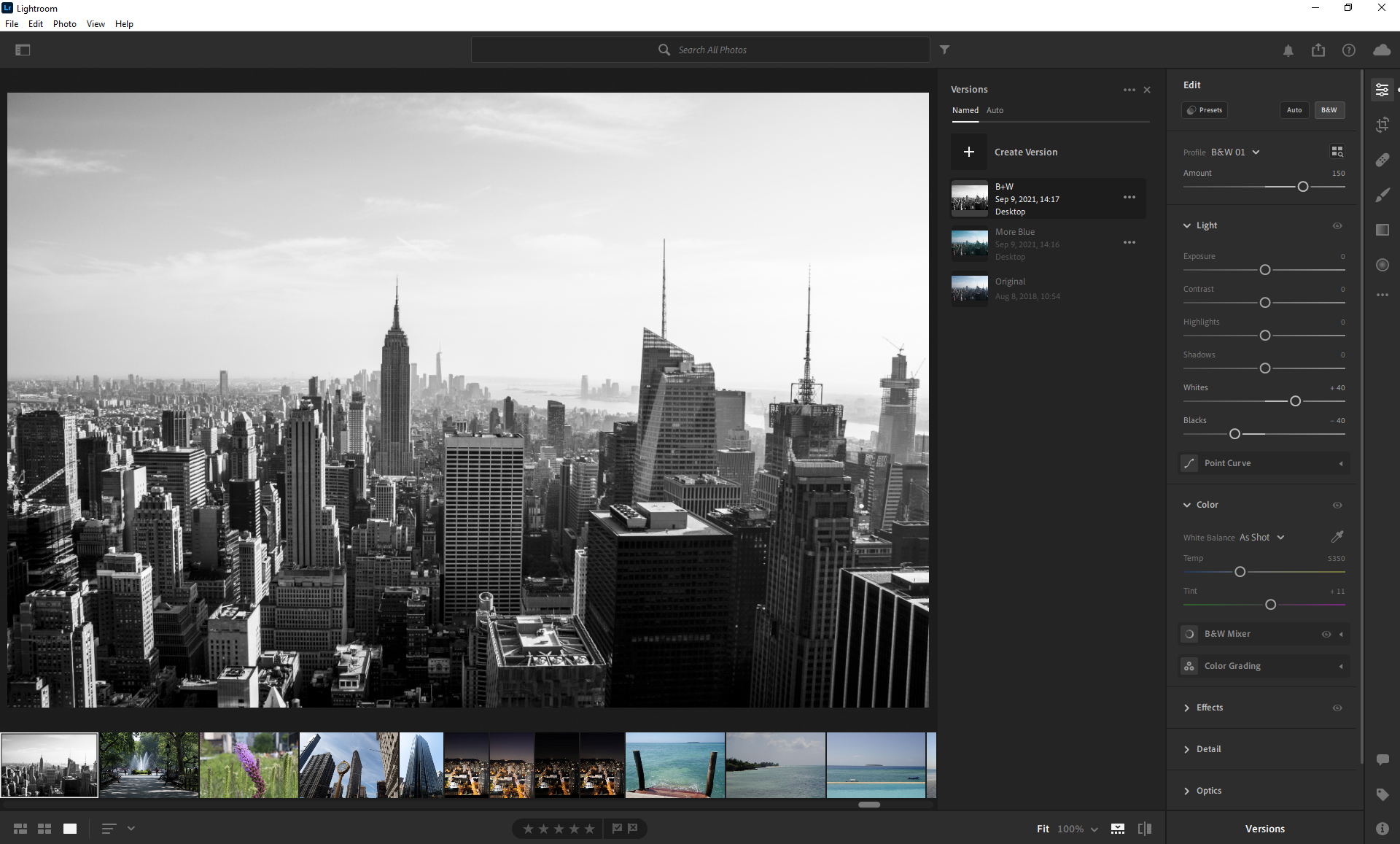 Versioner i Lightroom