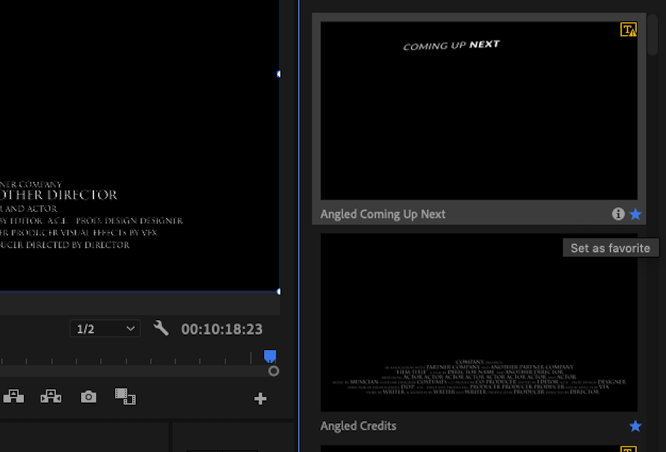 Slik angir du en overgang som favoritt.