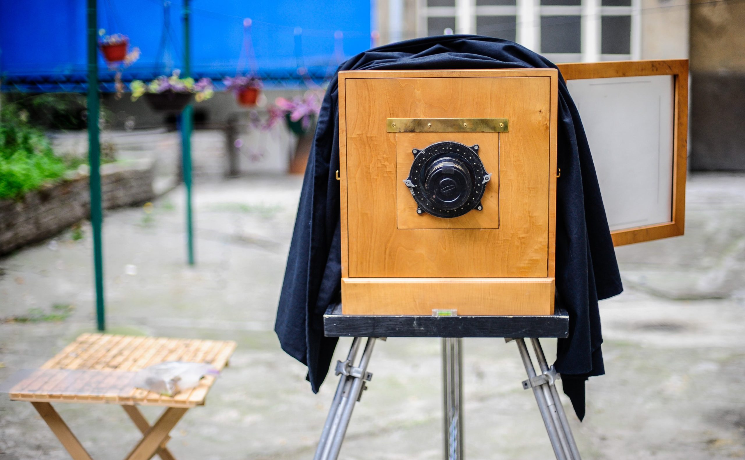 Stort gammelt kamera