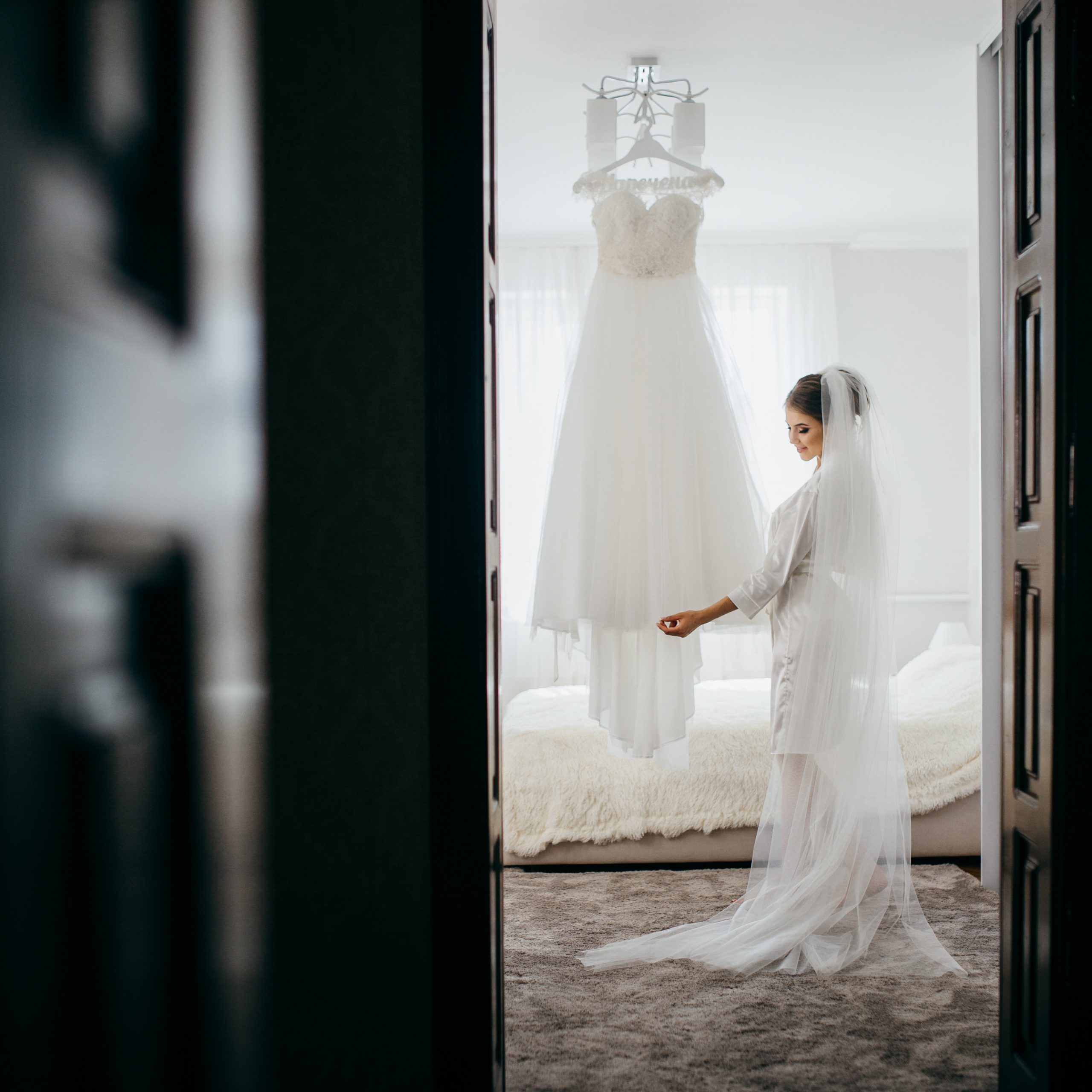 Brud der gør sig klar til bryllup