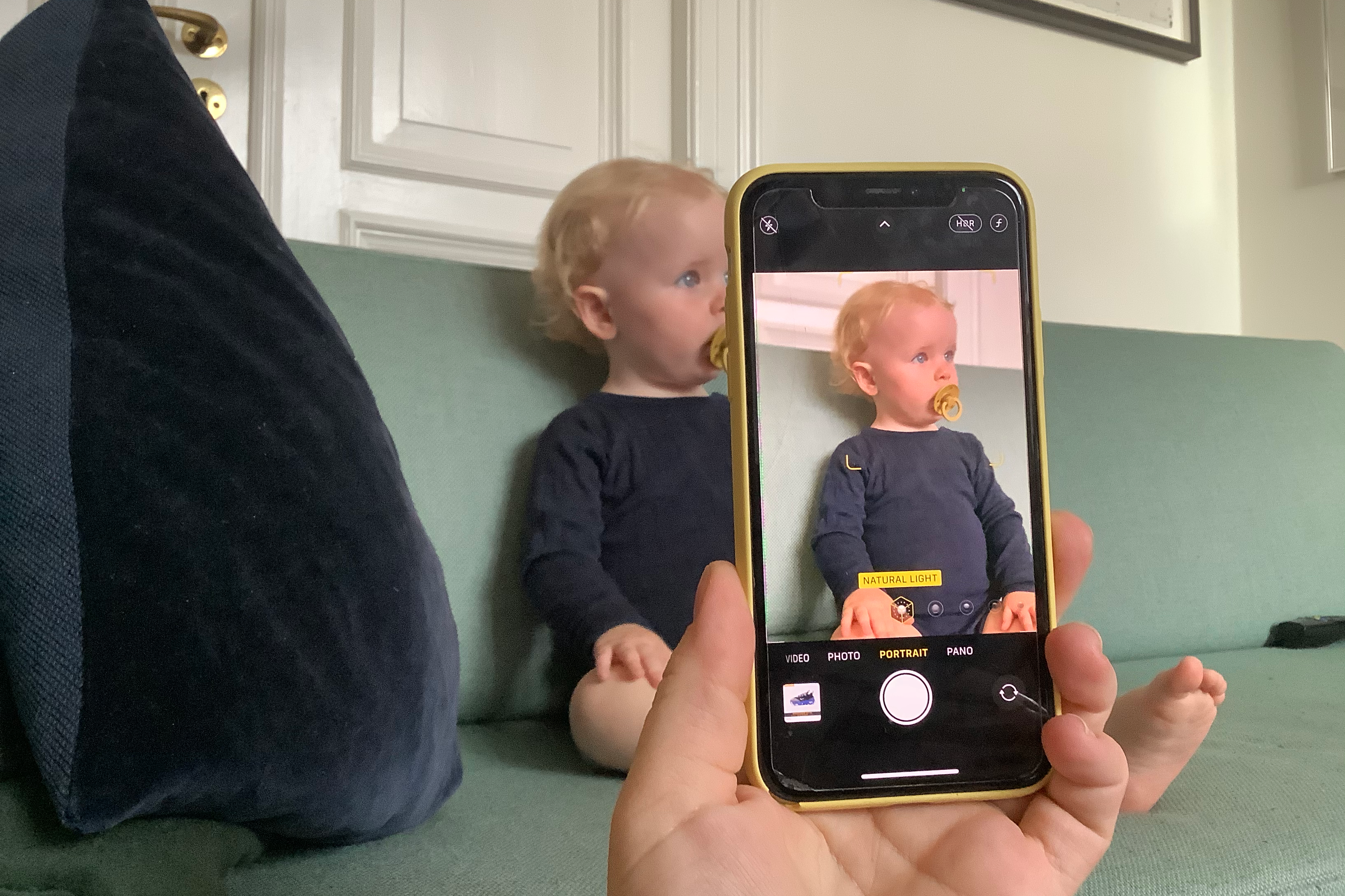 iPhone, jossa muotokuvatoiminto