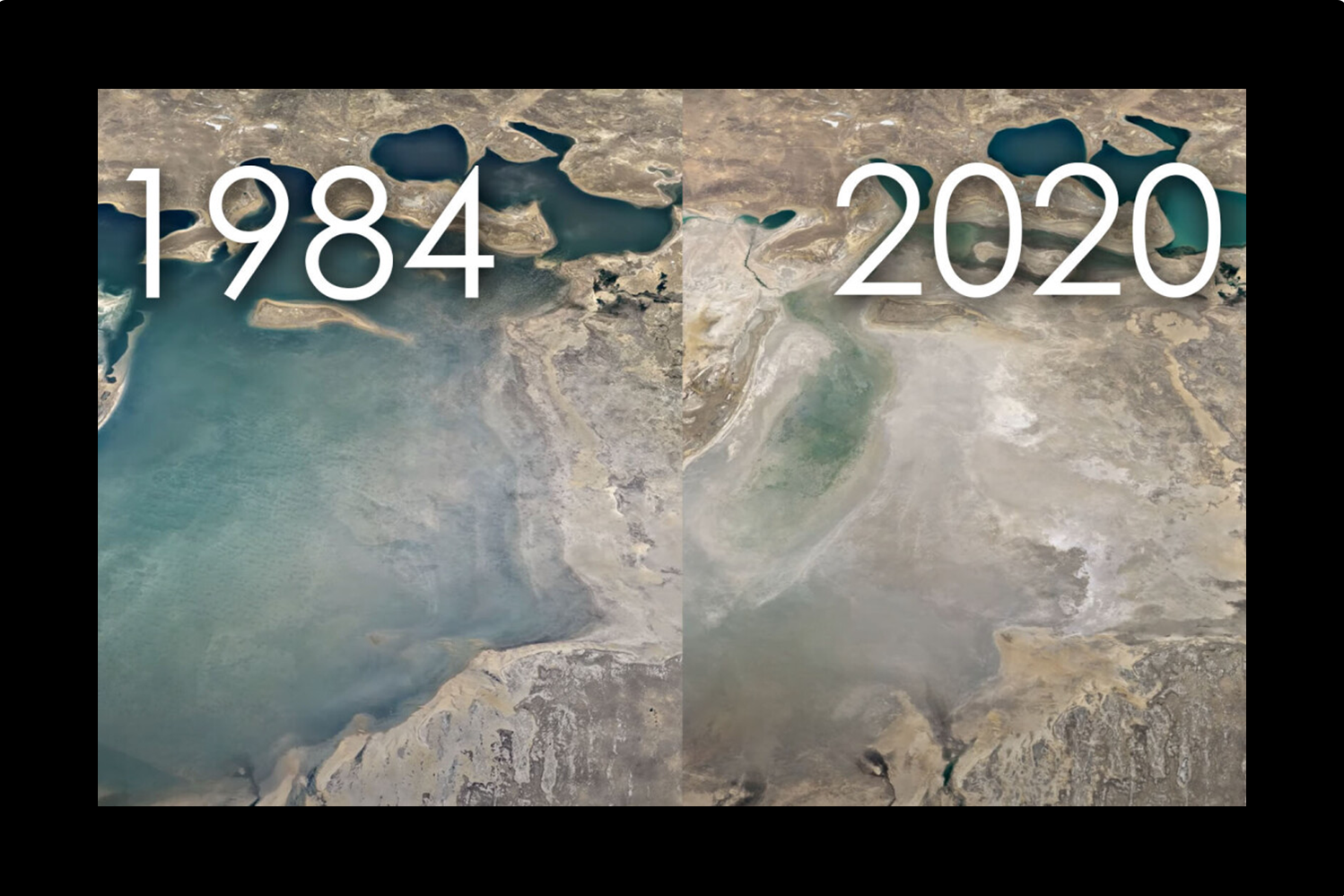 Aralsøen i 1984 og 2020