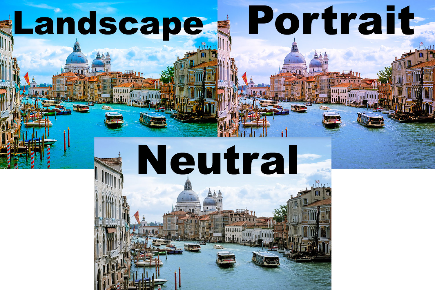 De olika bildstilarna