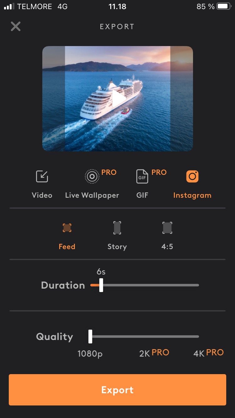 Motionleap export av fil