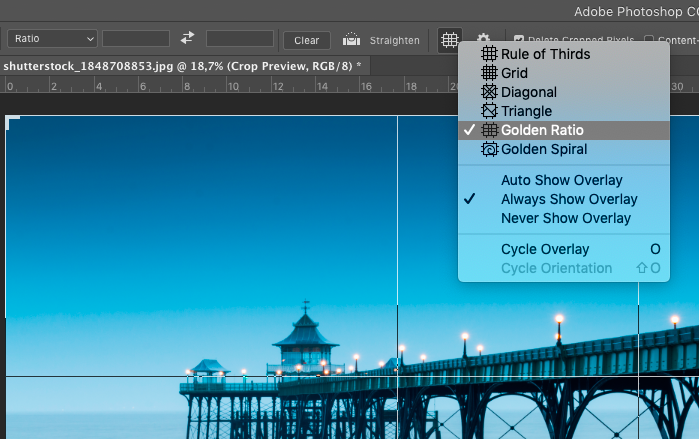Billede af bro med gitter i Photoshop
