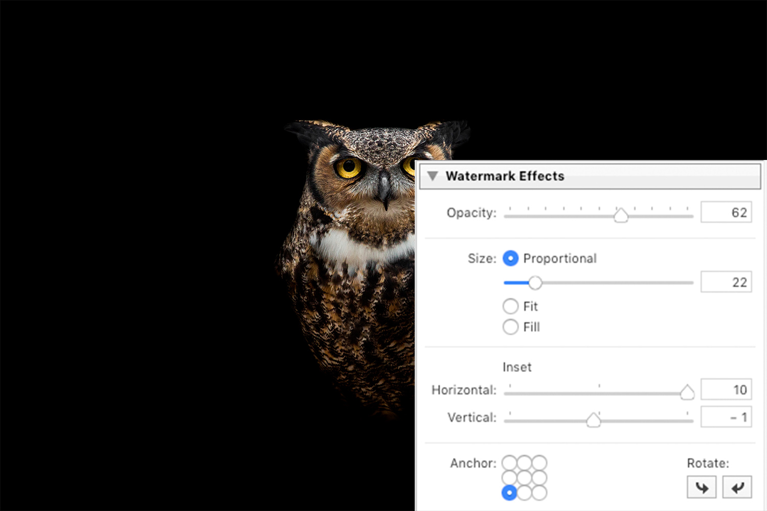 Vannmerket redigeres steg 3