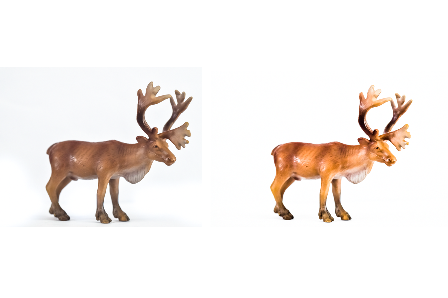 Skillnaden mellan lyckad och misslyckad ljussättning i ett ljustält.