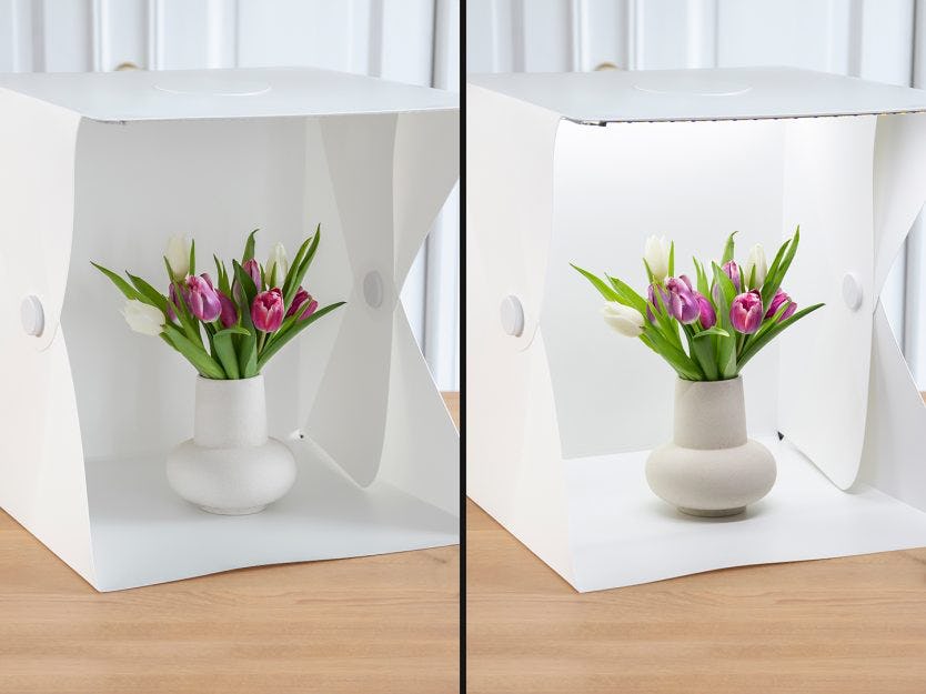 Lystelt med lys for oven