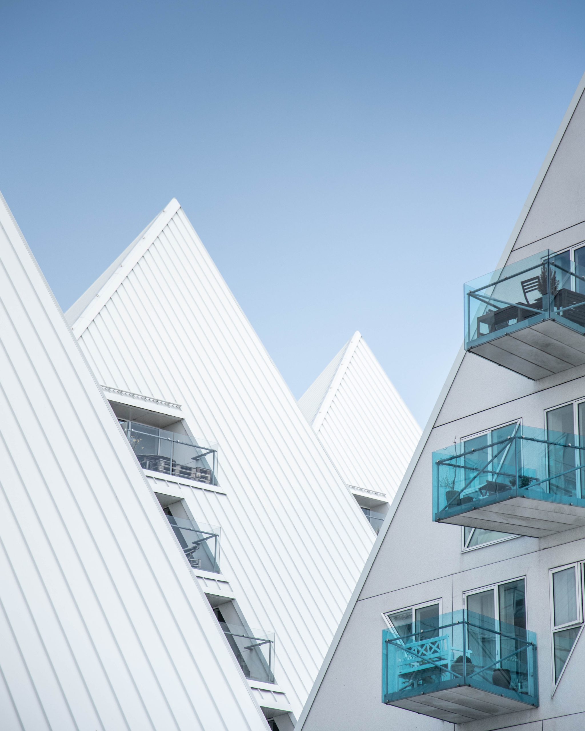 Närbild av modern arkitektur i Århus