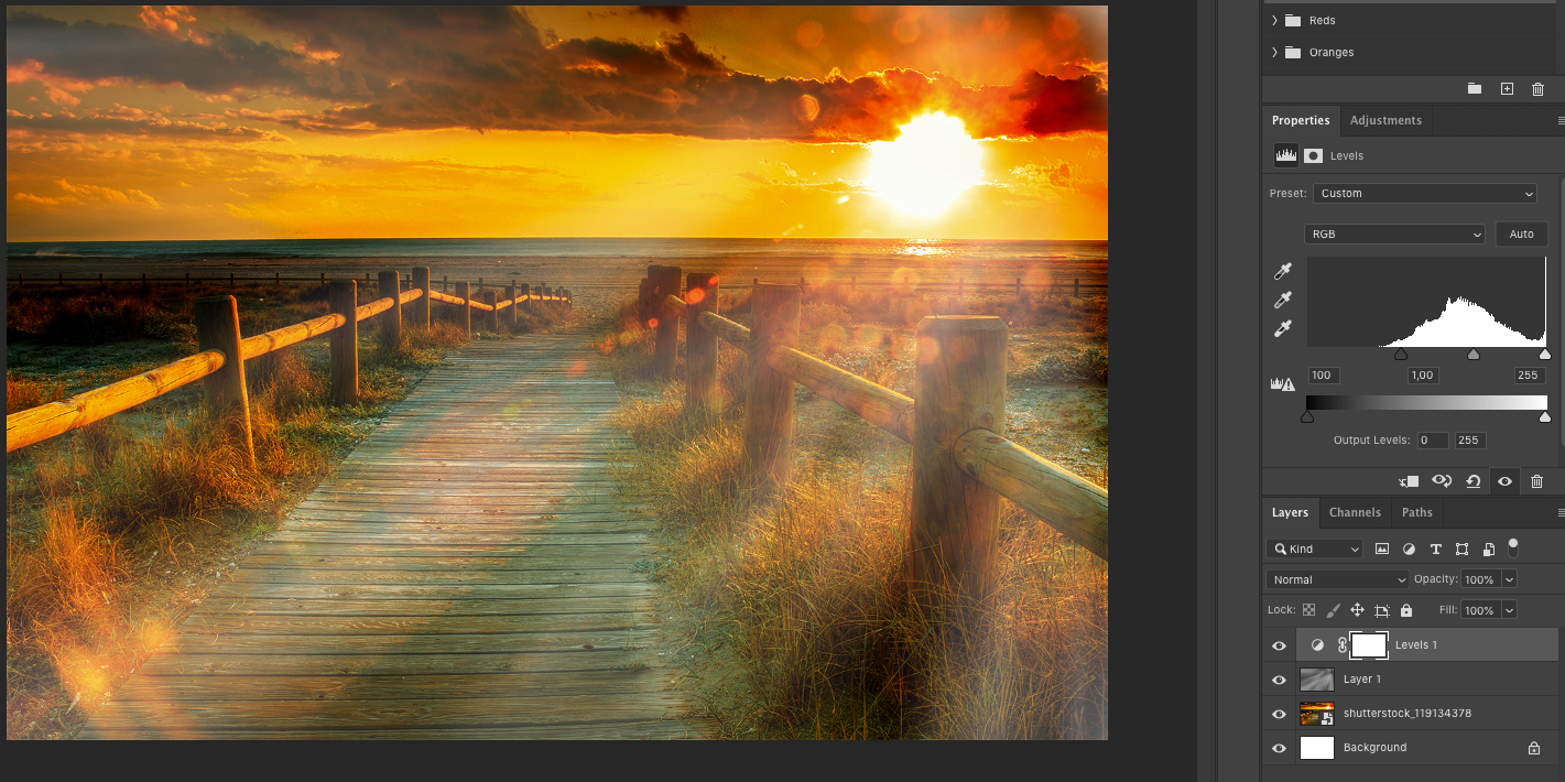 Solstrålar i Photoshop.