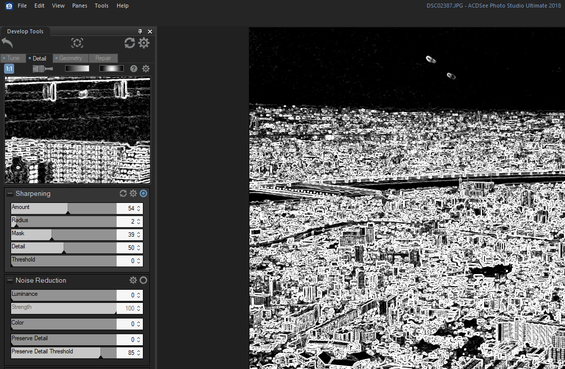 Justering av skarphet i ACDSee Photo Studio