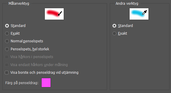 Inställning av muspekare i Photoshop