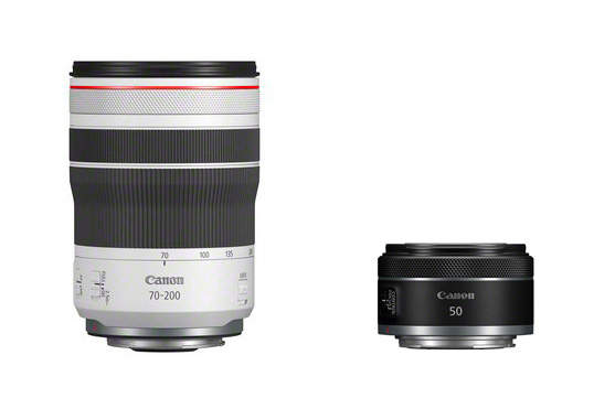 Canon RF 70–200mm F4.0L IS USM og Canon RF 50mm F1.8 STM