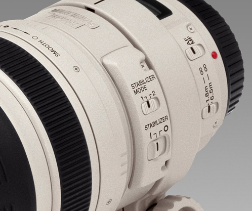 Billedstabilisering på et Canon-objektiv