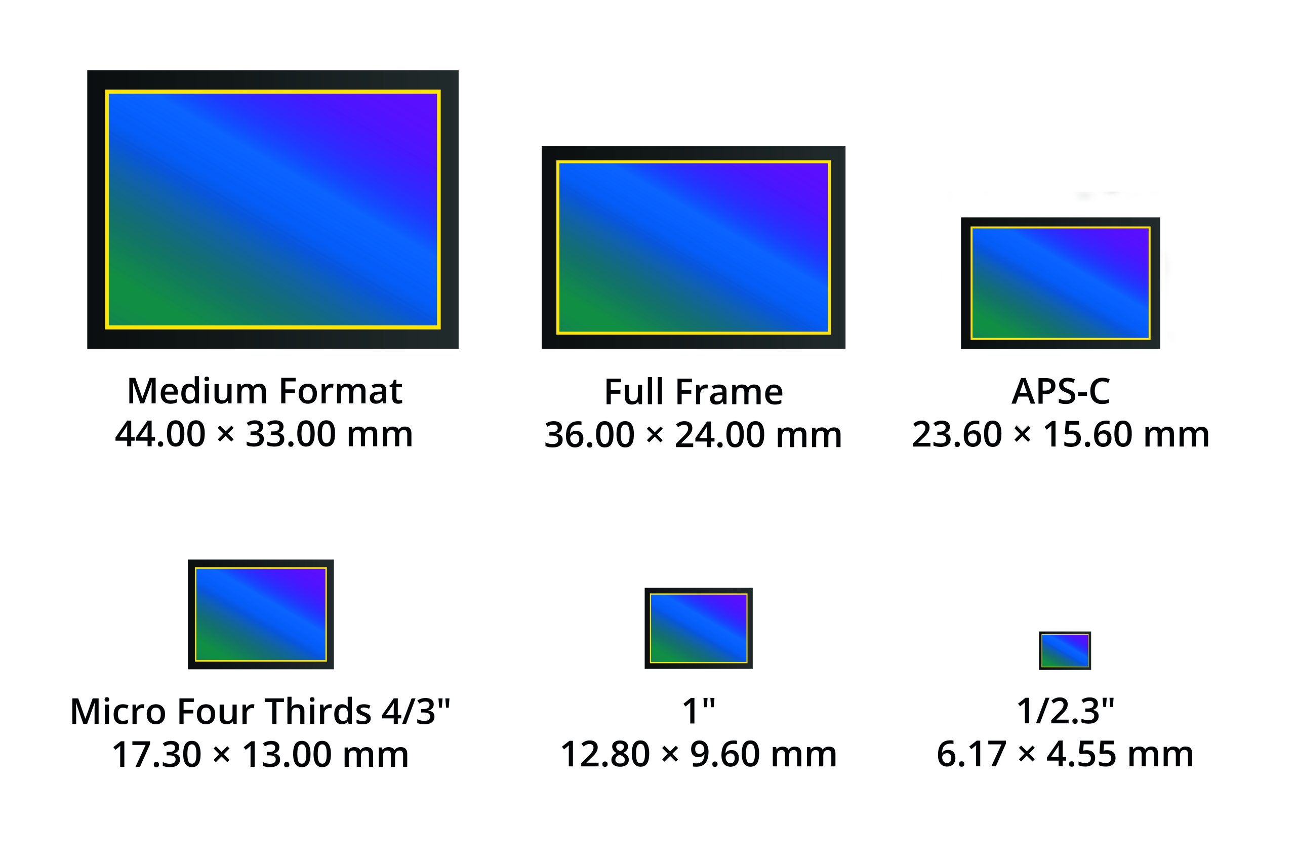 Olika sensorstorlekar