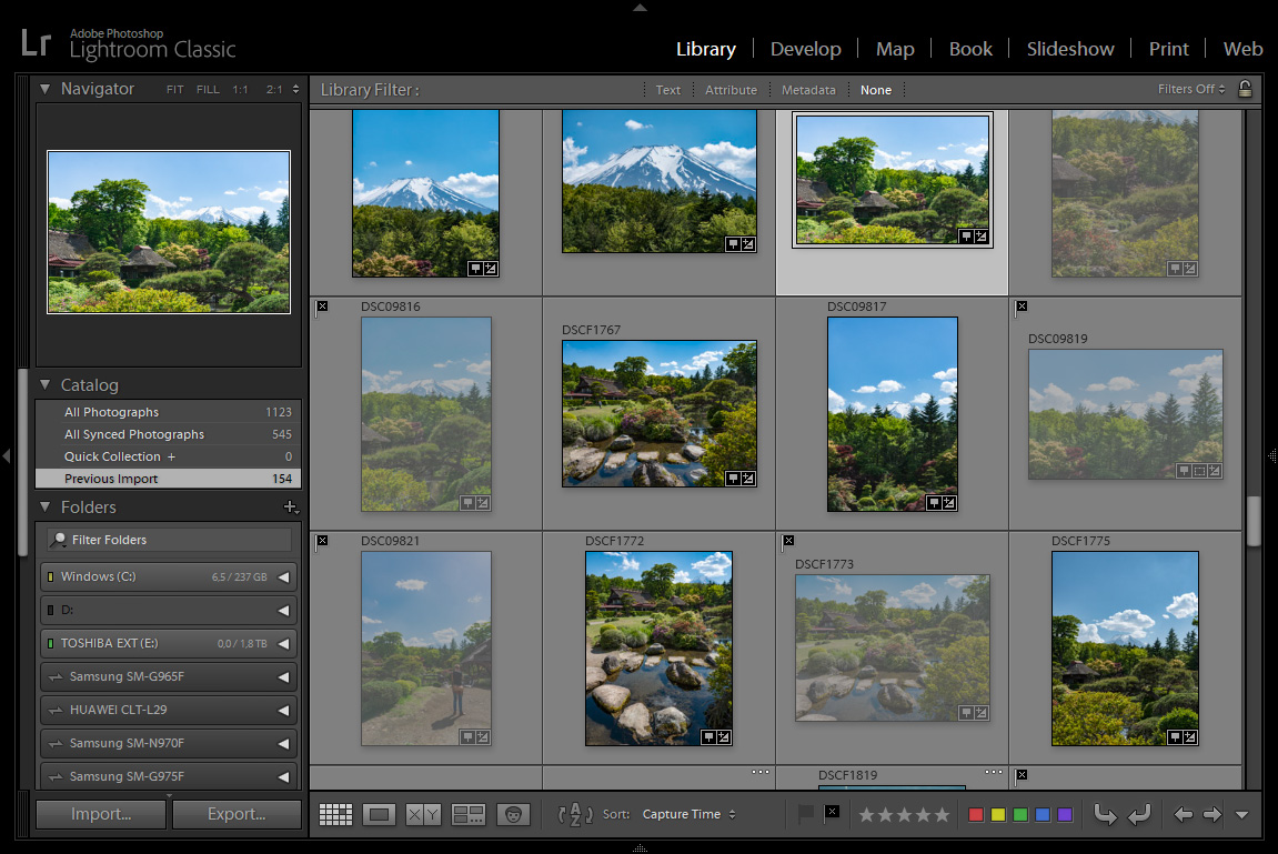 Afviste billeder i Lightroom