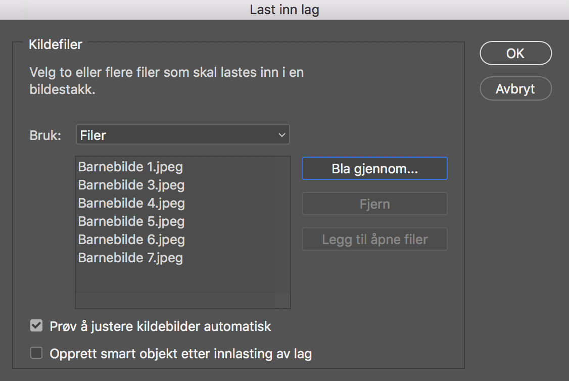 Skjermbilde fra Photoshop