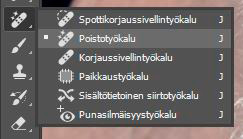 Poistotyökalu ei poista taustaa, vaan ainoastaan merkityt kohteet.
