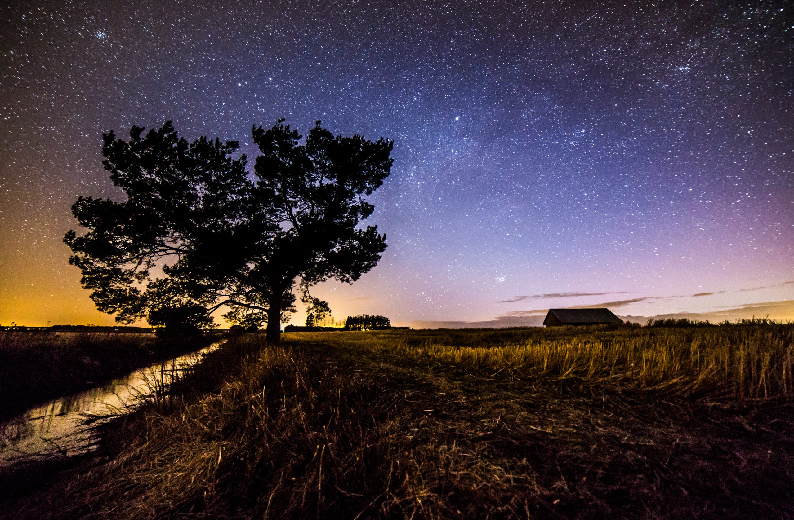 Lang eksponering av stjernehimmel