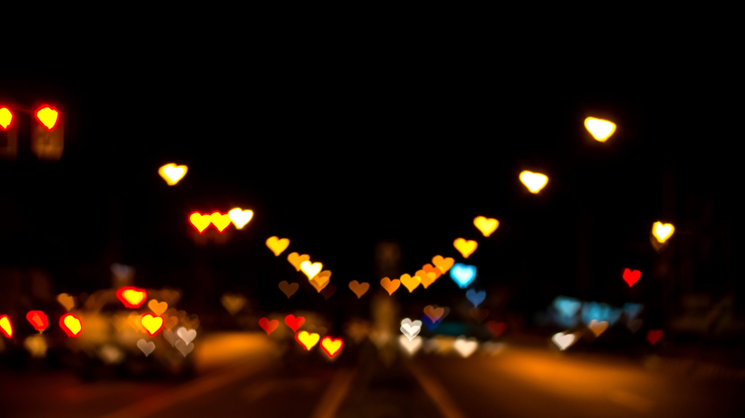 Ljus som har fått hjärtan som effekt