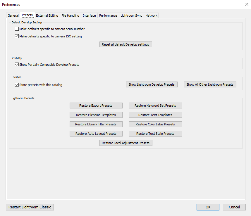 Lightroomin säätöjä