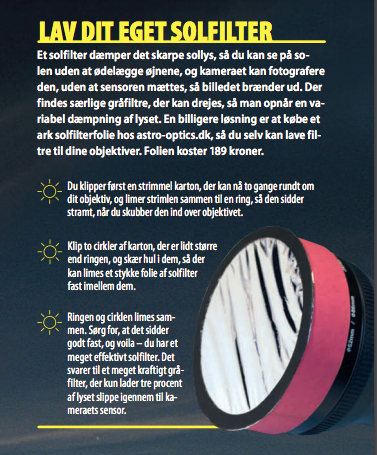 En opskrift på, hvordan du laver dit eget solfilter.