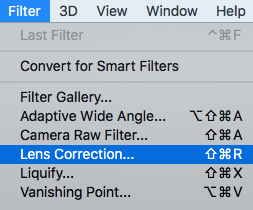 Screenshot lens correction photoshop