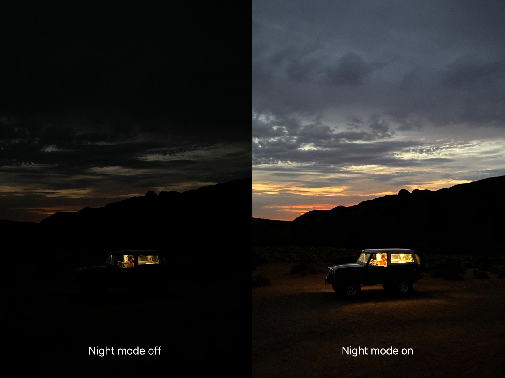 iPhone 11 Pro viser hvordan Night Mode fungerer