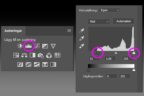 exempel på bildbehandling i Photoshop