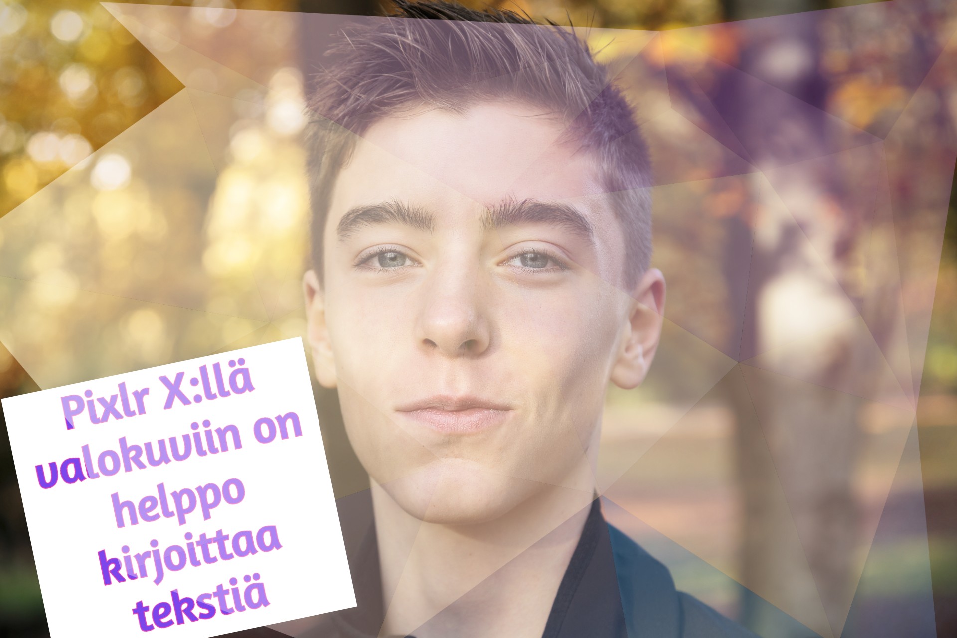 tekstiä valokuvassa