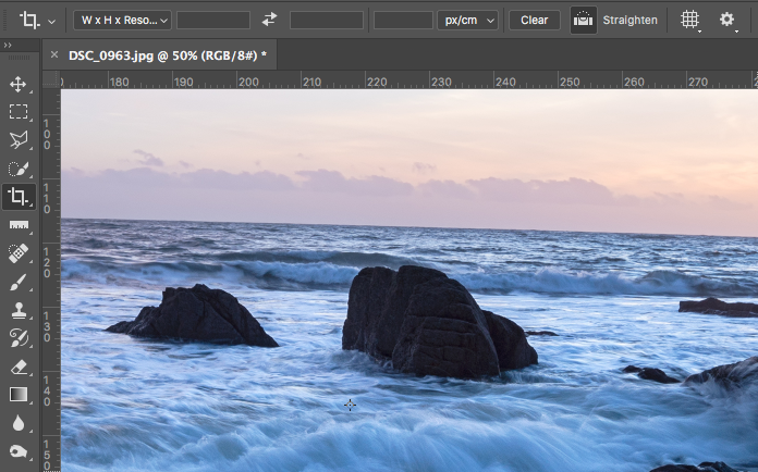 Beskæring med Crop Tool i Photoshop