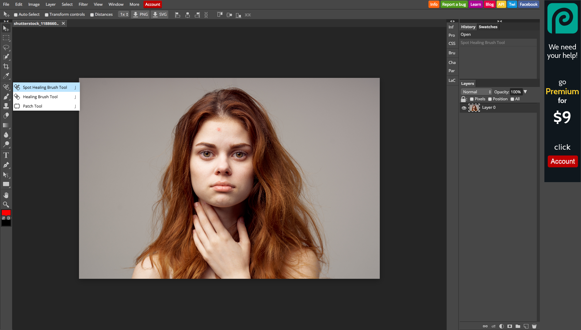 Retuschering ta bort orenheter från bilder på internet