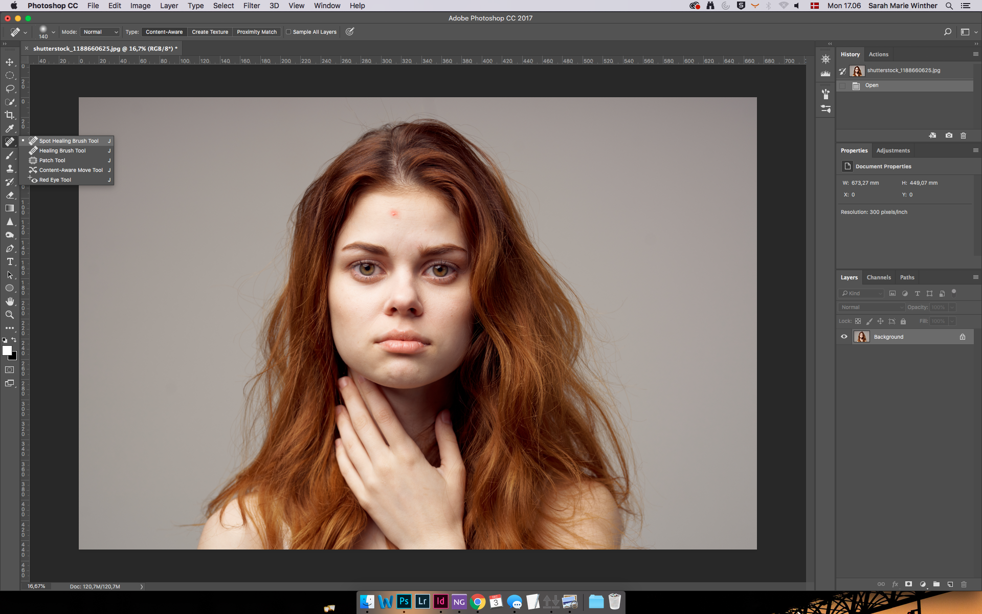 Retouchering fjern urenheder på billeder i Photoshop