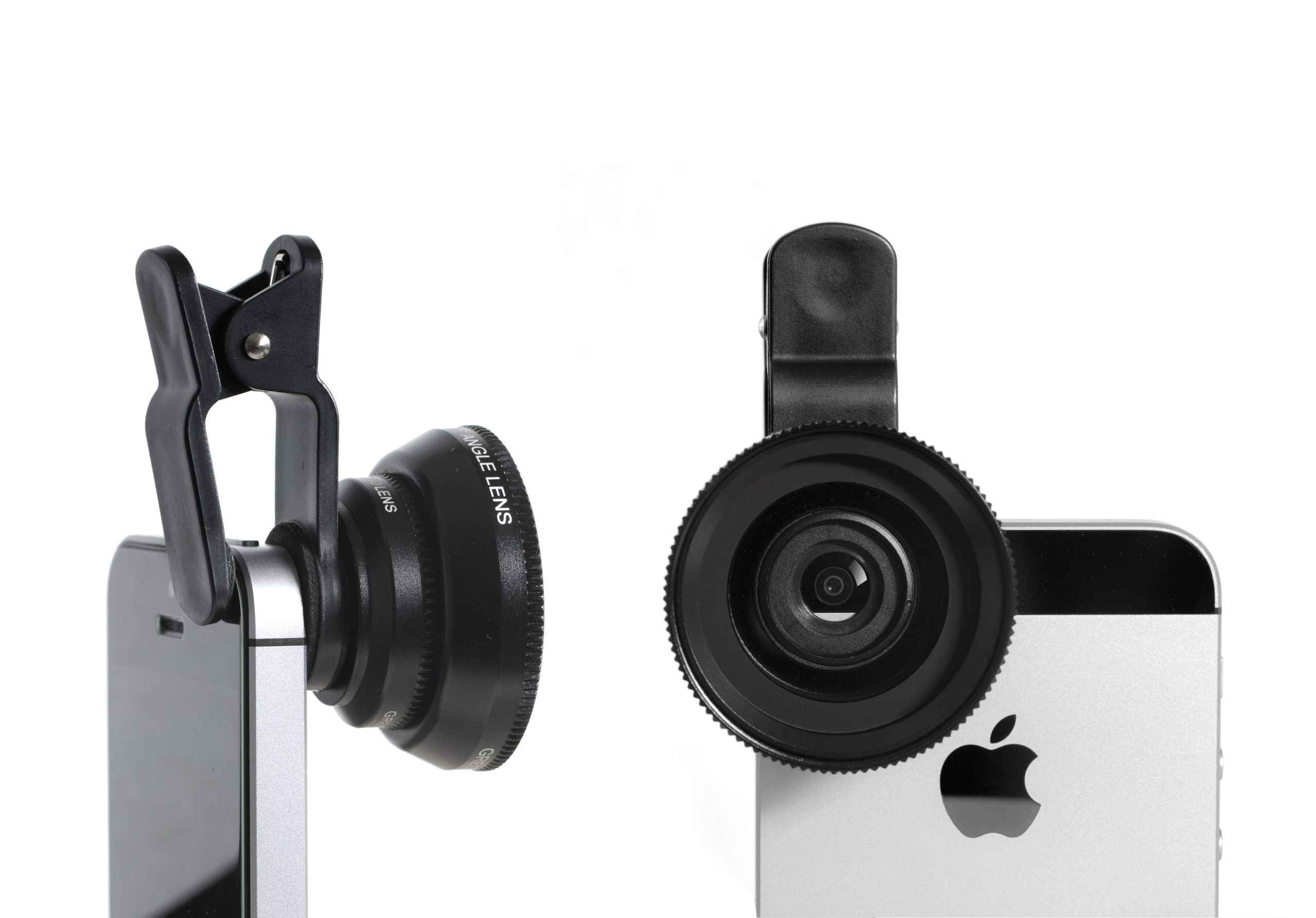 Kännykkäobjektiivi asennettuna iPhoneen