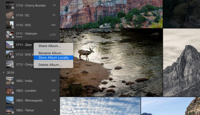 Lagra album lokalt (Store Album Locally) Lightroom CC