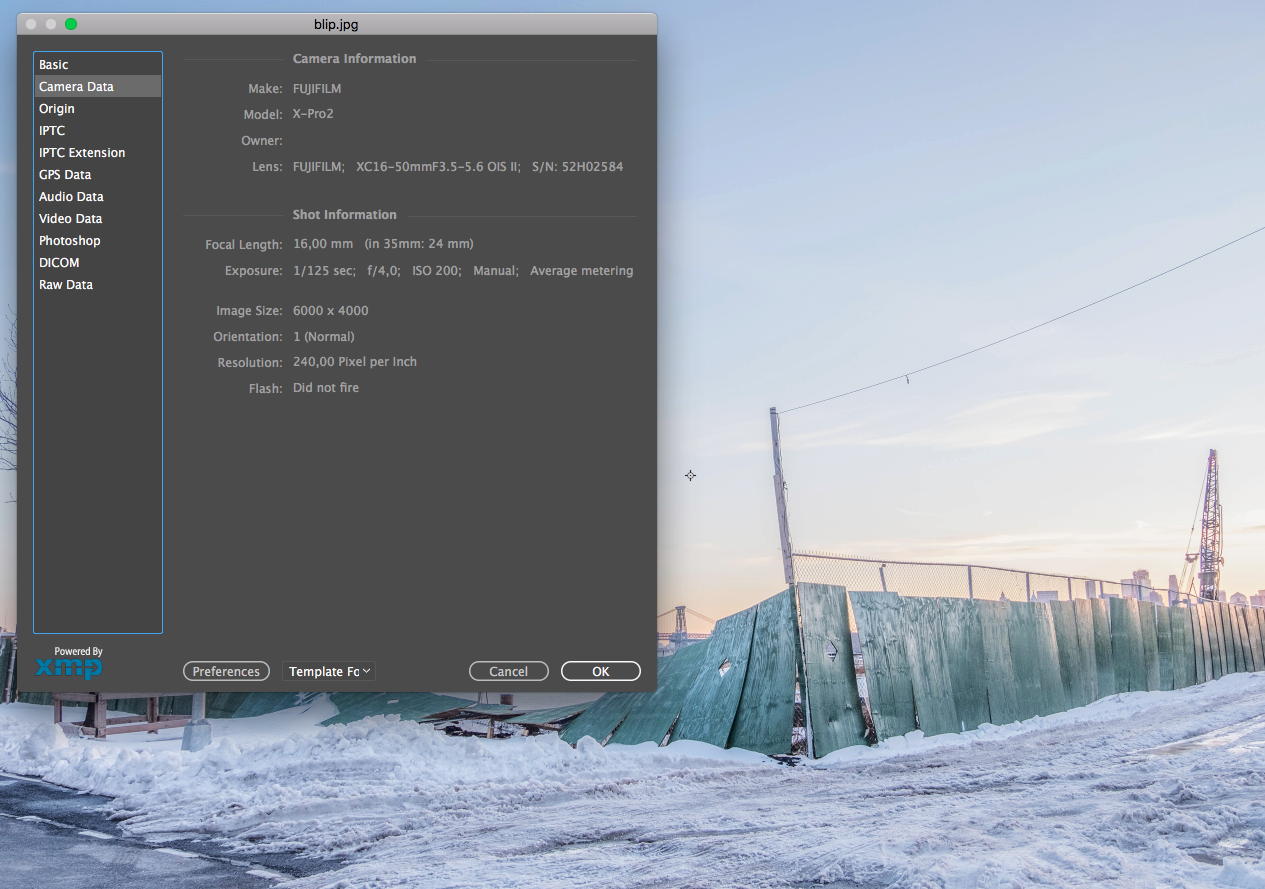 Kuvan metadata kertoo monenlaista EXIF-dataksi
