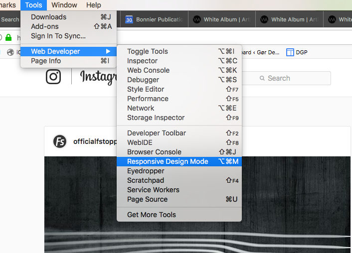 Skärmbild från Firefox
