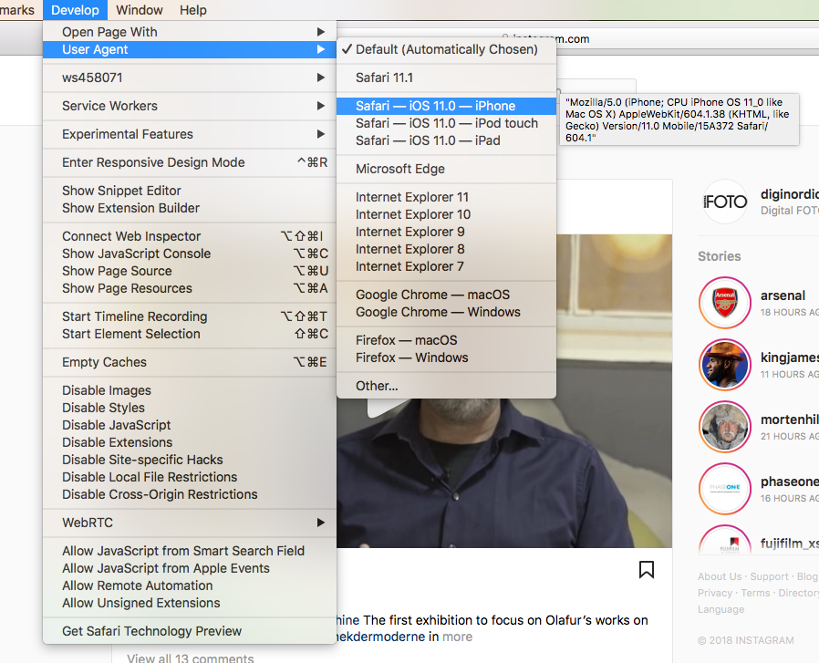 Kuvakaappaus Safarista