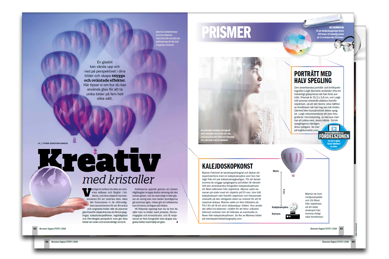 Kreativ fotografi med kristaller i Bonnier Digital FOTO nummer 4/2018