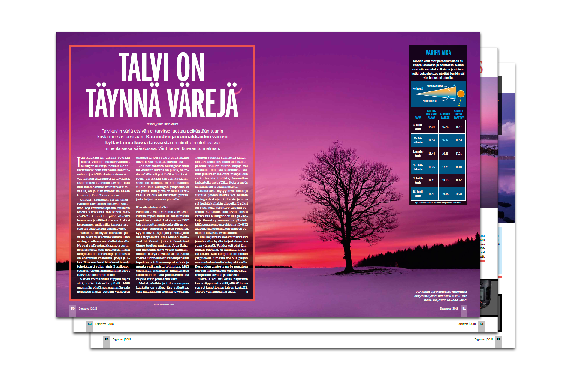 kuvaa talven hienot värit