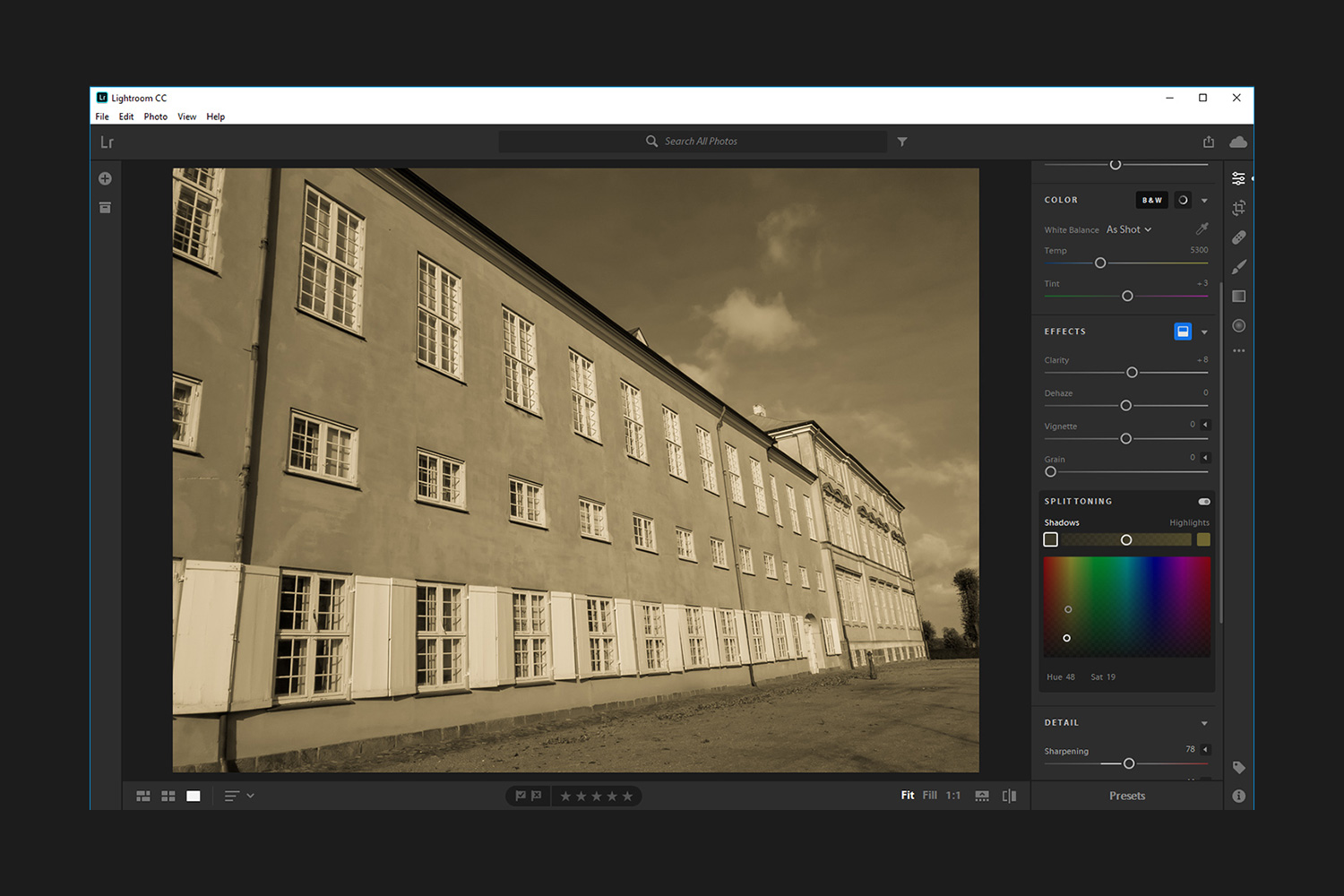 Lightroom Split Toning