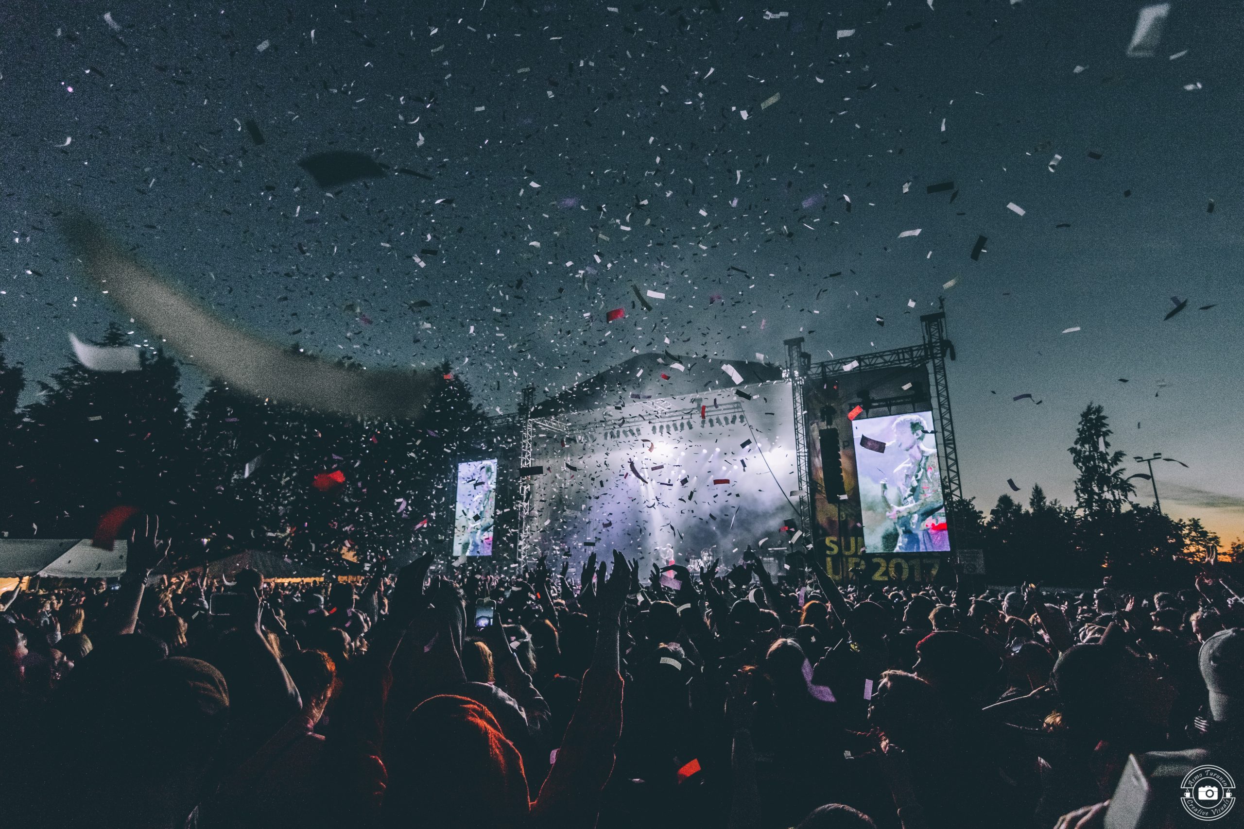 Publik vid musikfestival