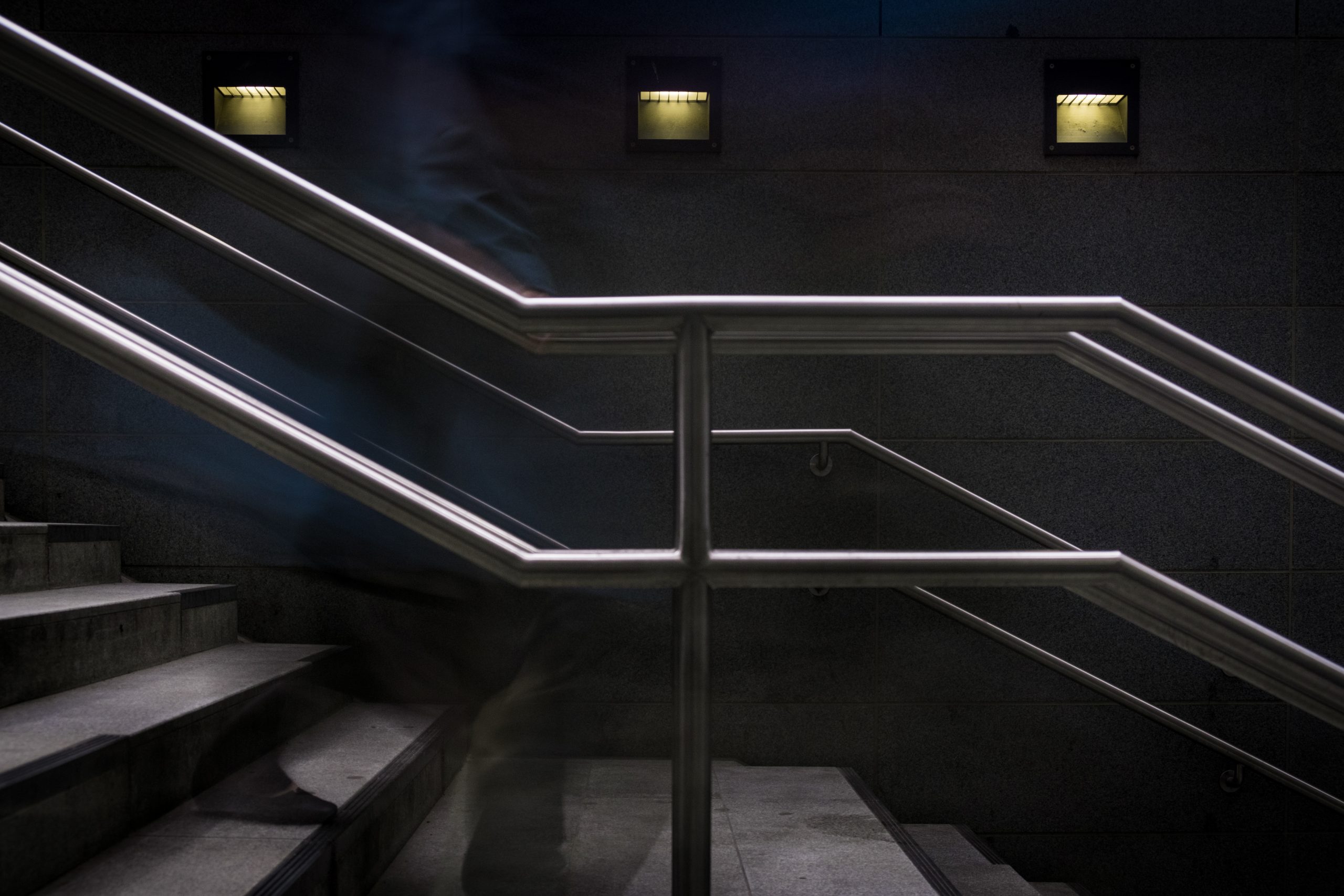 Person i trappa lång slutartid