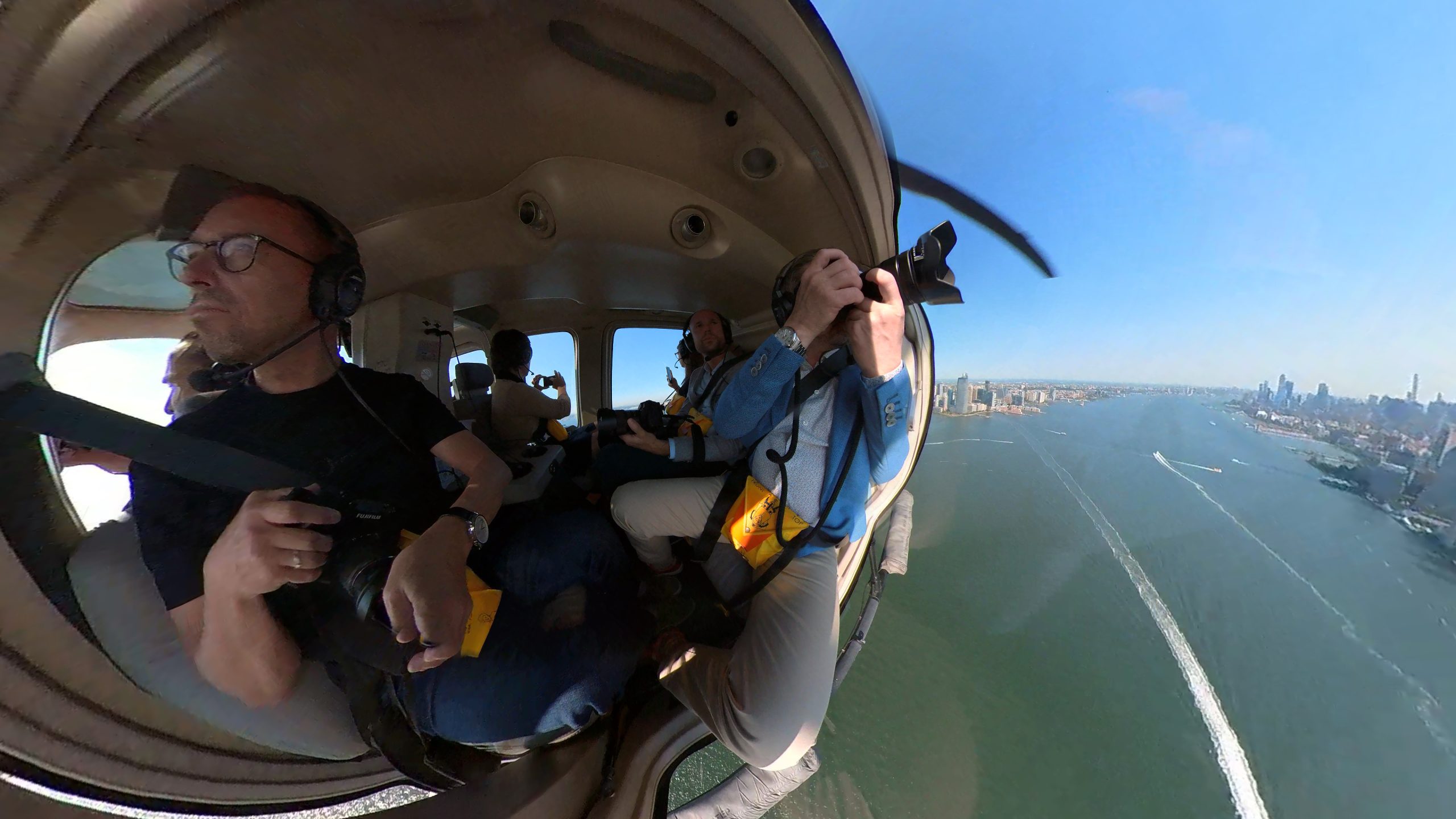 Manhatten set fra helikopter