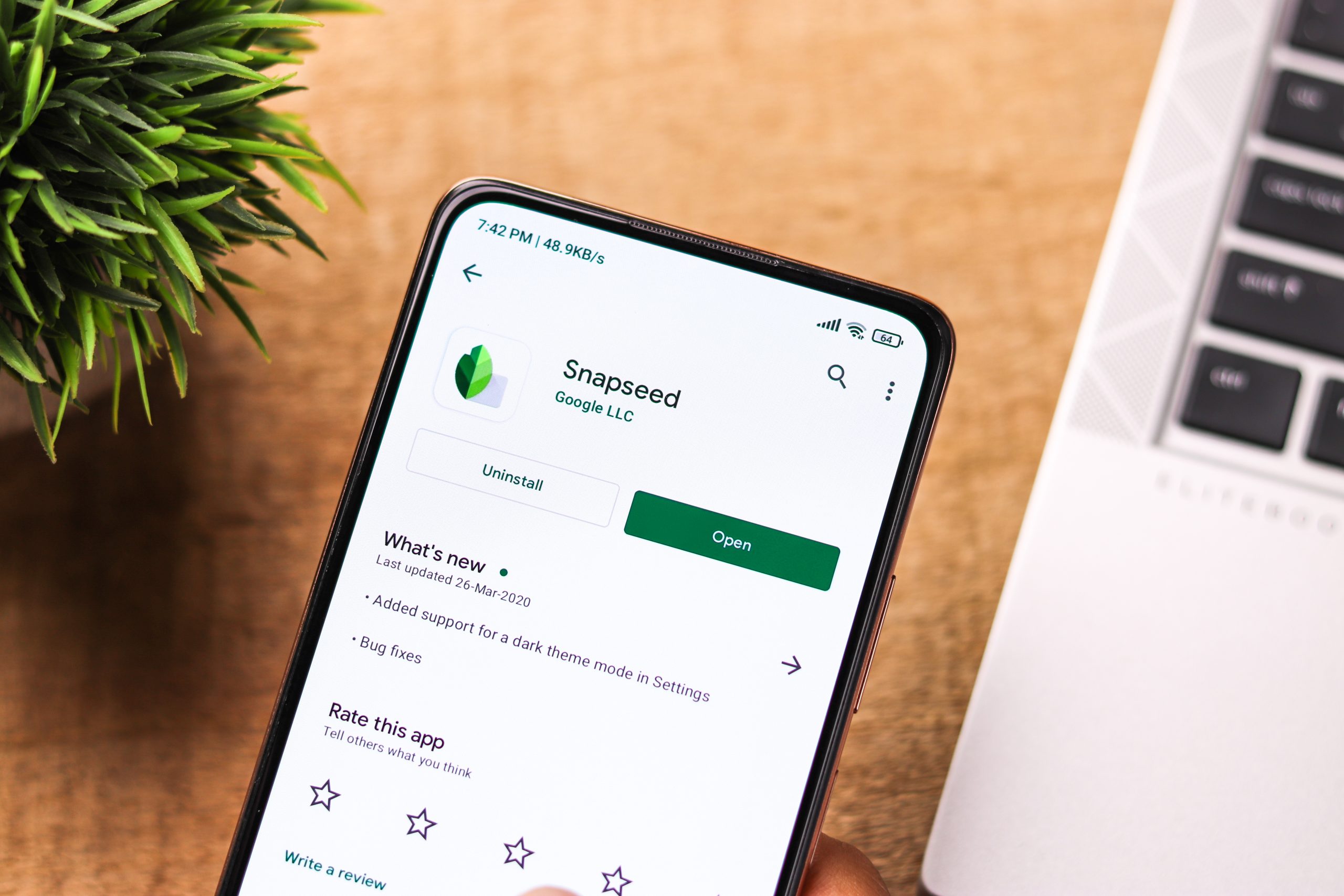 Snapseed-app til smartphone.